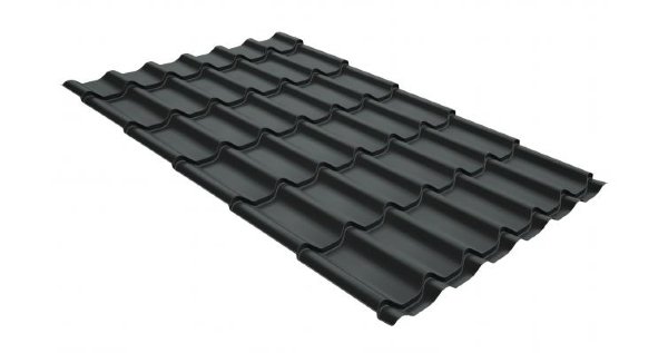 Металлочерепица классик GL 0,5 GreenCoat Pural Matt RR 23 темно-серый (RAL 7024 мокрый асфальт) купить в Бугуруслане