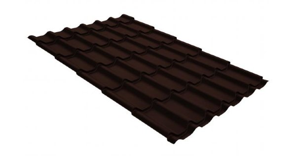Металлочерепица классик GL 0,5 GreenCoat Pural RR 887 шоколадно-коричневый (RAL 8017 шоколад) купить в Бугуруслане