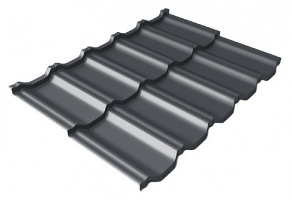 Металлочерепица модульная Квинта Uno Grand Line c 3D резом 0,5 Satin Мatt RAL 7024 мокрый асфальт купить в Бугуруслане