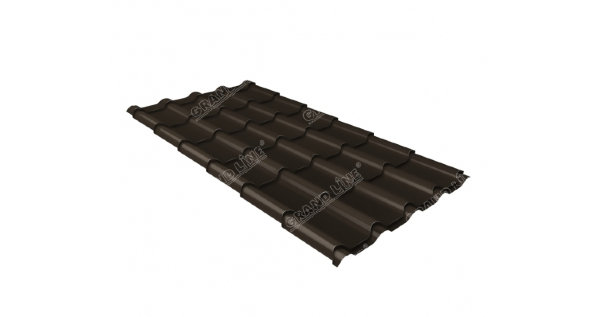 Металлочерепица камея GL 0,5 GreenCoat Pural RR 32 темно-коричневый (RAL 8019 серо-коричневый) купить в Бугуруслане