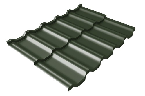 Металлочерепица модульная Квинта Uno Grand Line c 3D резом 0,5 GreenСoat Pural RR 11 темно-зеленый (RAL 6020 хромовая зелень) купить в Бугуруслане