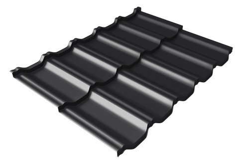 Металлочерепица модульная Квинта Uno Grand Line c 3D резом 0,5 GreenСoat Pural Matt RR 33 черный (RAL 9005 черный) купить в Бугуруслане
