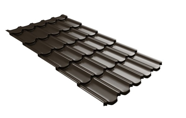 Металлочерепица квинта плюс с 3D резом 0,5 GreenСoat Pural Matt RR 32 темно-коричневый (RAL 8019 серо-коричневый) купить в Бугуруслане