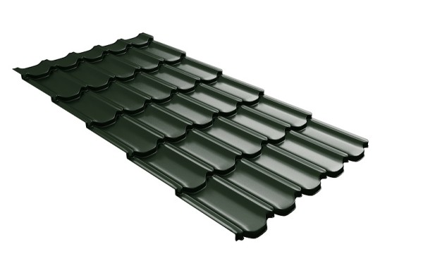 Металлочерепица квинта плюс с 3D резом 0,5 GreenСoat Pural RR 11 темно-зеленый (RAL 6020 хромовая зелень) купить в Бугуруслане