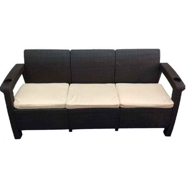 Трёхместный диван  Yalta Sofa 3 Seat венге купить в Бугуруслане