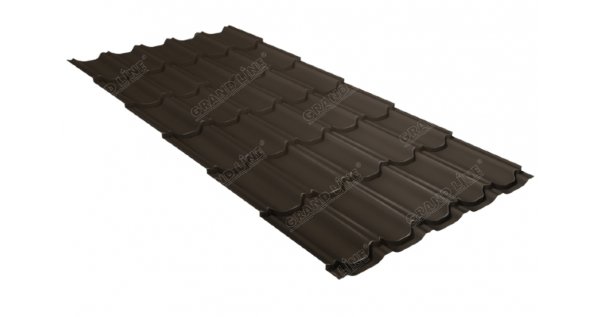 Металлочерепица квинта плюс 0,5 GreenCoat Pural Matt RR 32 темно-коричневый (RAL 8019 серо-коричневый) купить в Бугуруслане